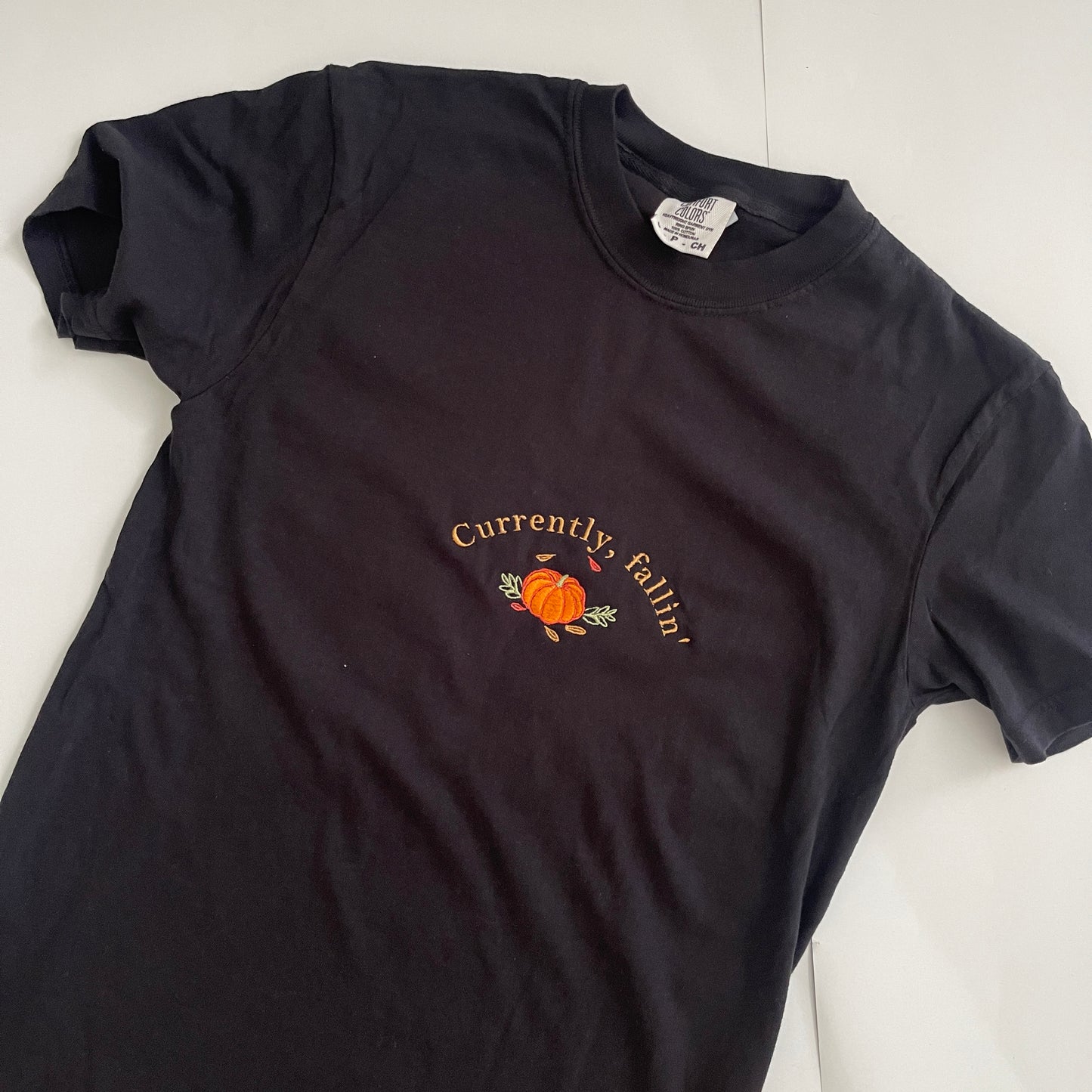Currently, Fallin' Embroidered Tshirt