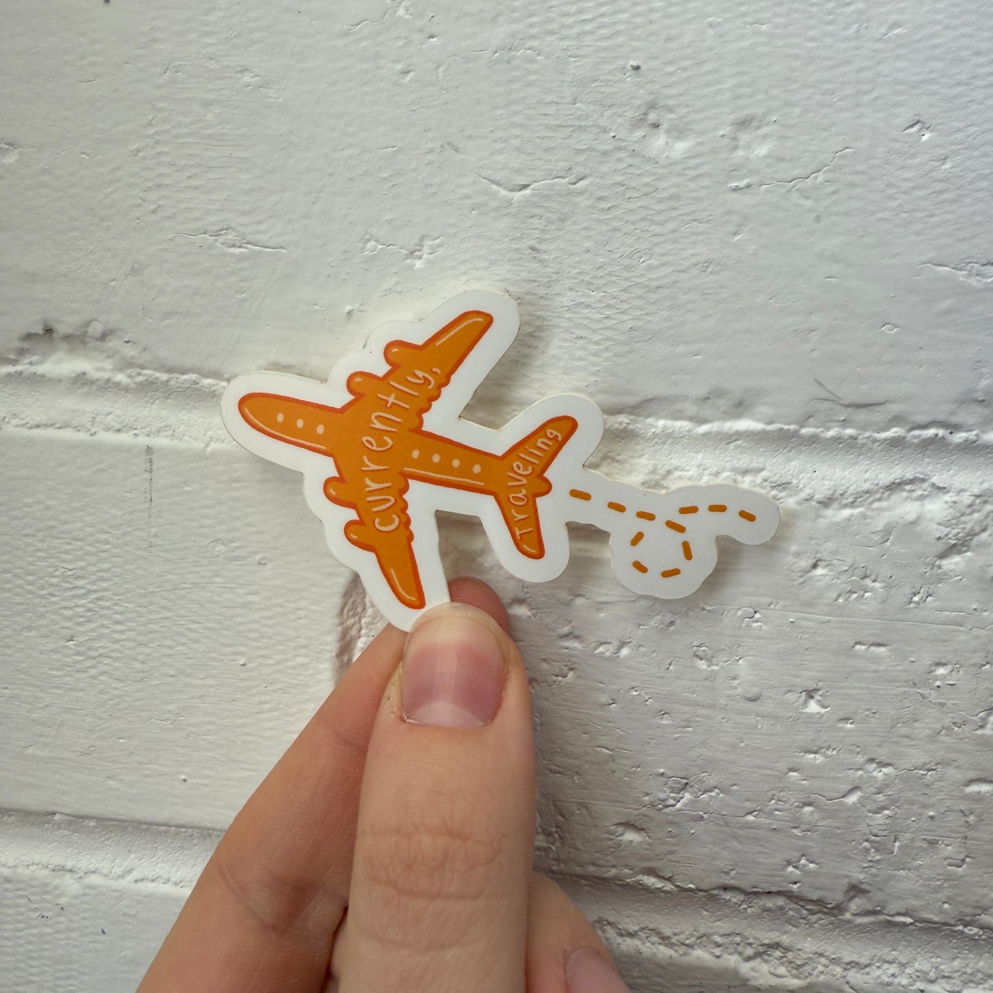 Currently, Traveling Plane Sticker