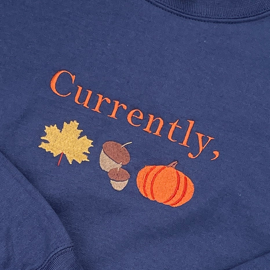 Currently, FALL Embroidered Sweatshirt