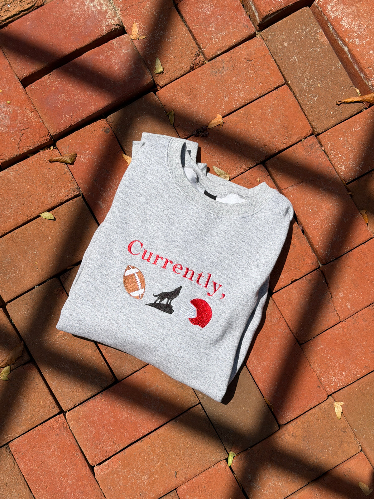 Currently, Football Embroidered Sweatshirt
