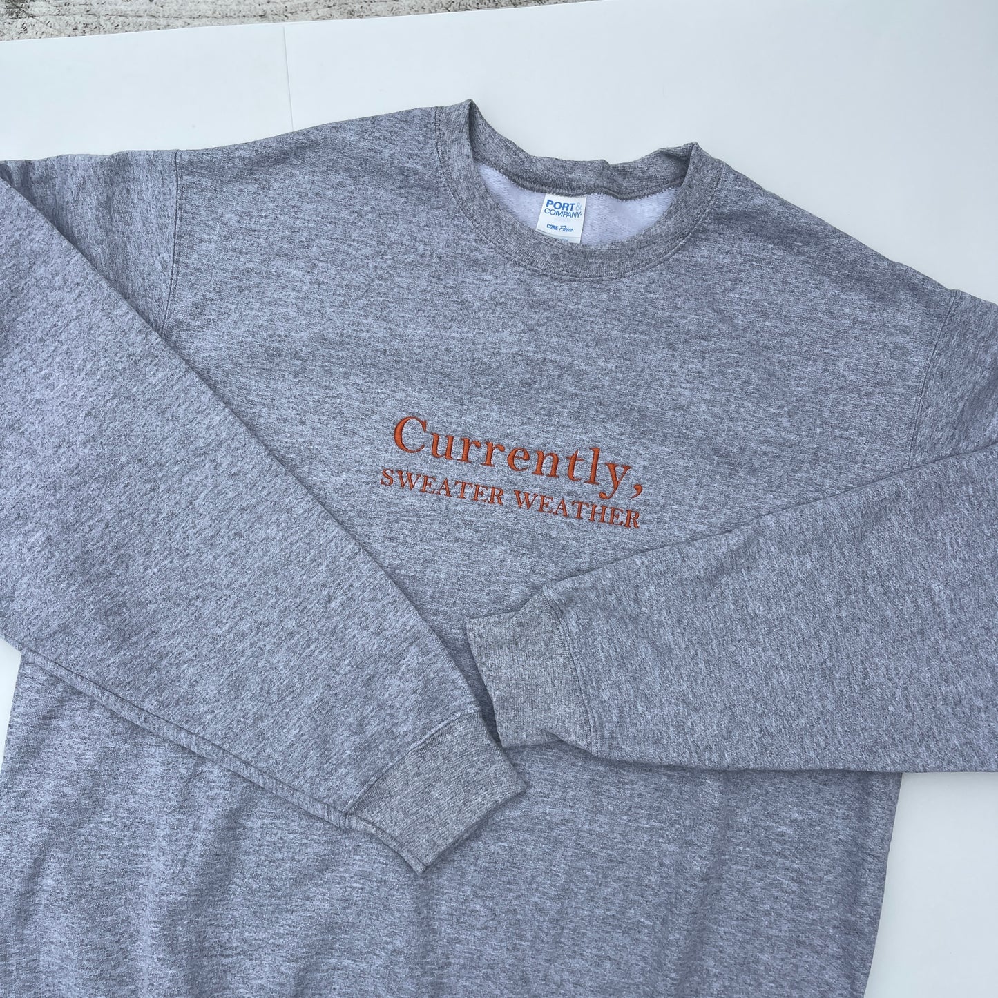 Currently, Sweater Weather Embroidered Sweatshirt