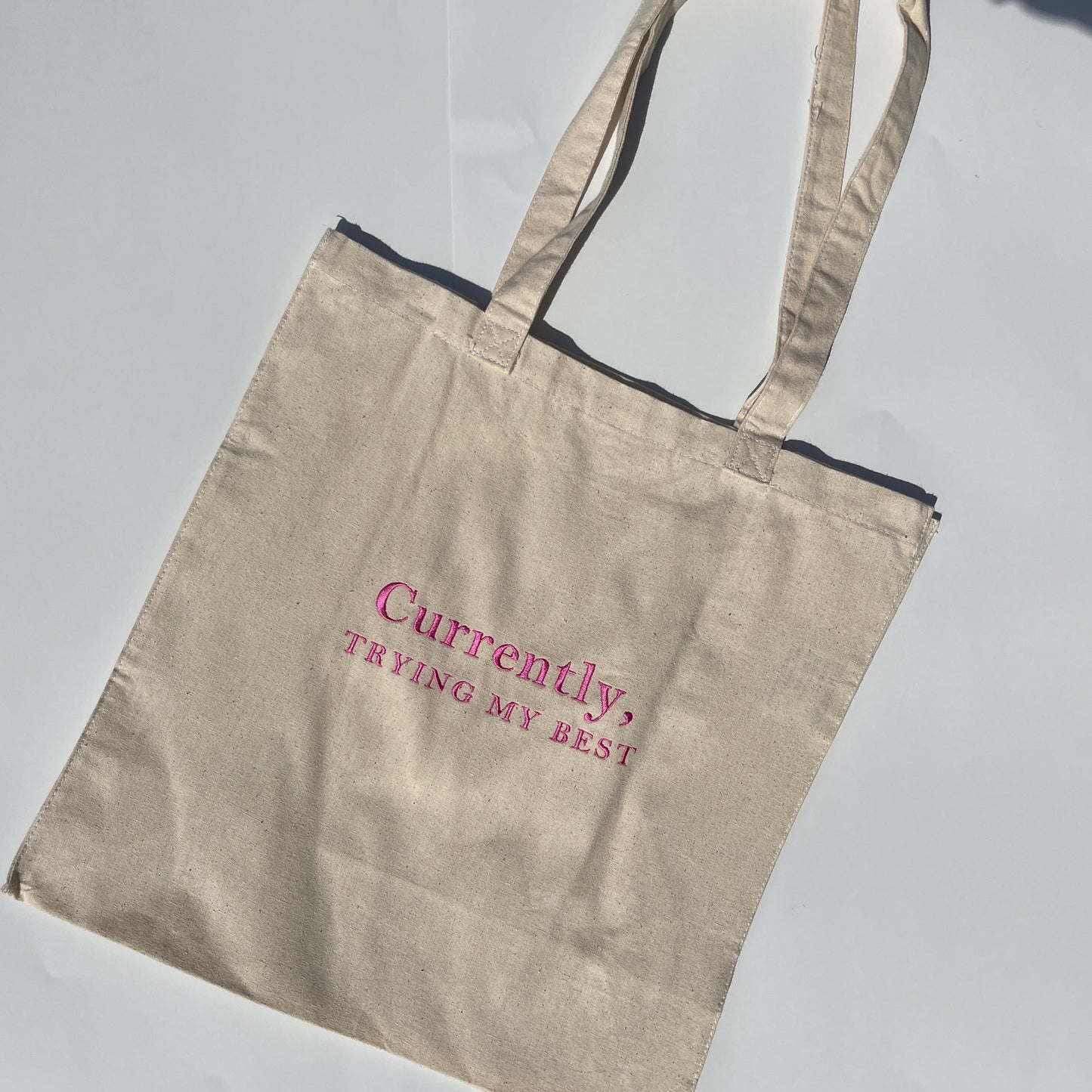 Currently, Trying My Best Tote Bag