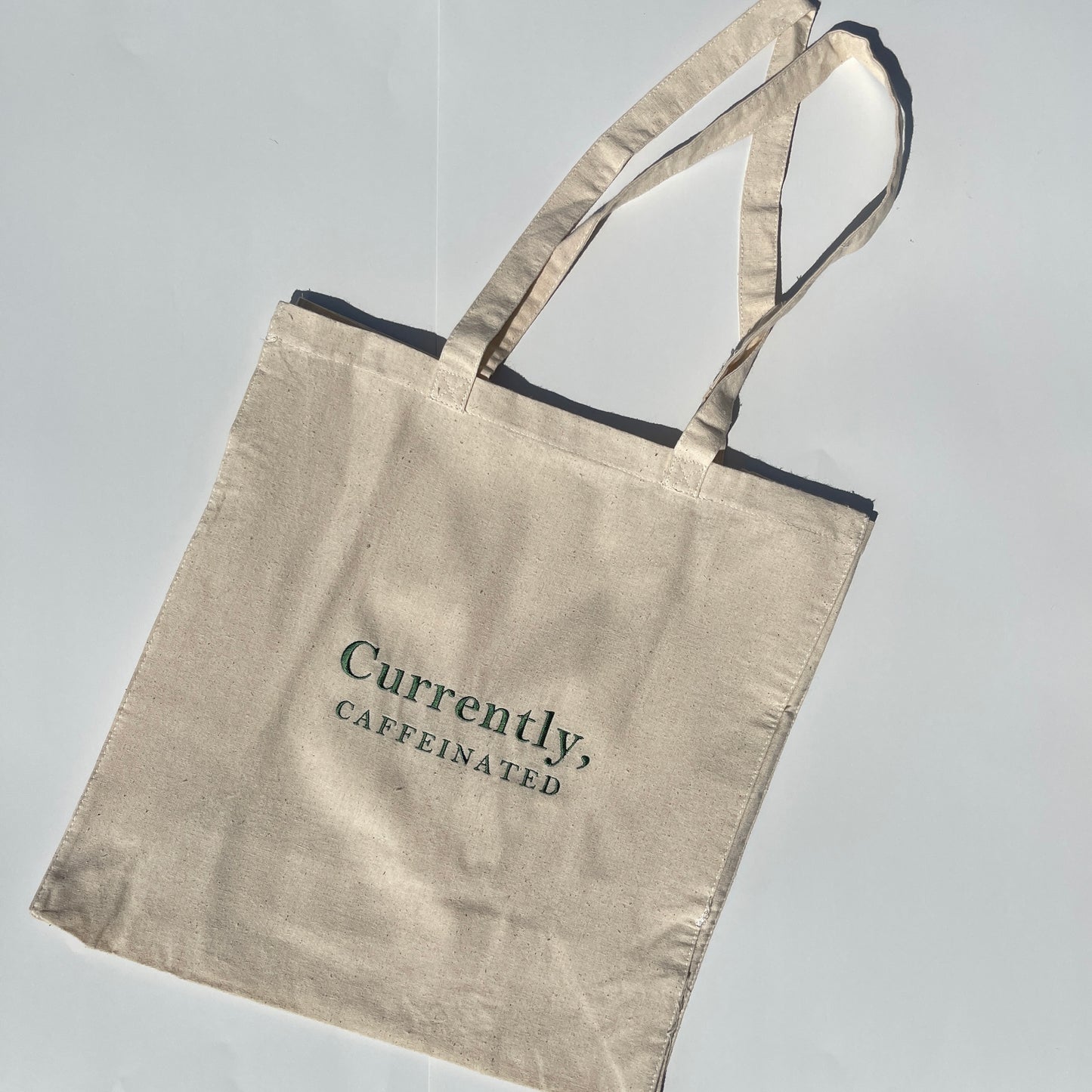 Currently, Caffeinated Tote Bag