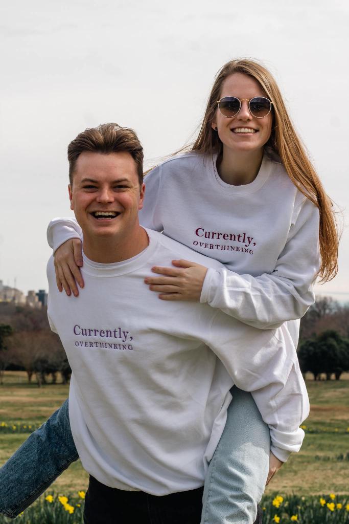 Currently, Overthinking Embroidered Sweatshirt