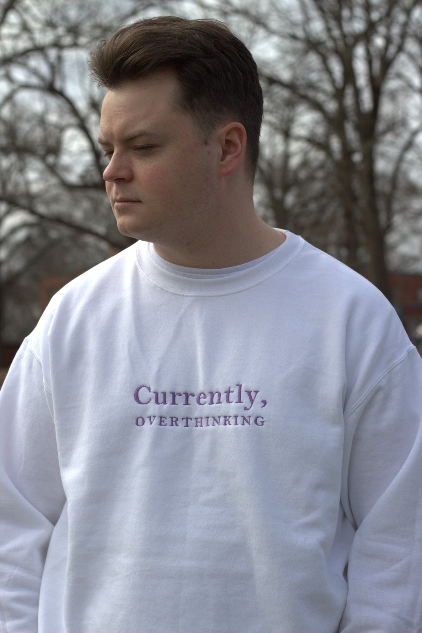 Currently, Overthinking Embroidered Sweatshirt