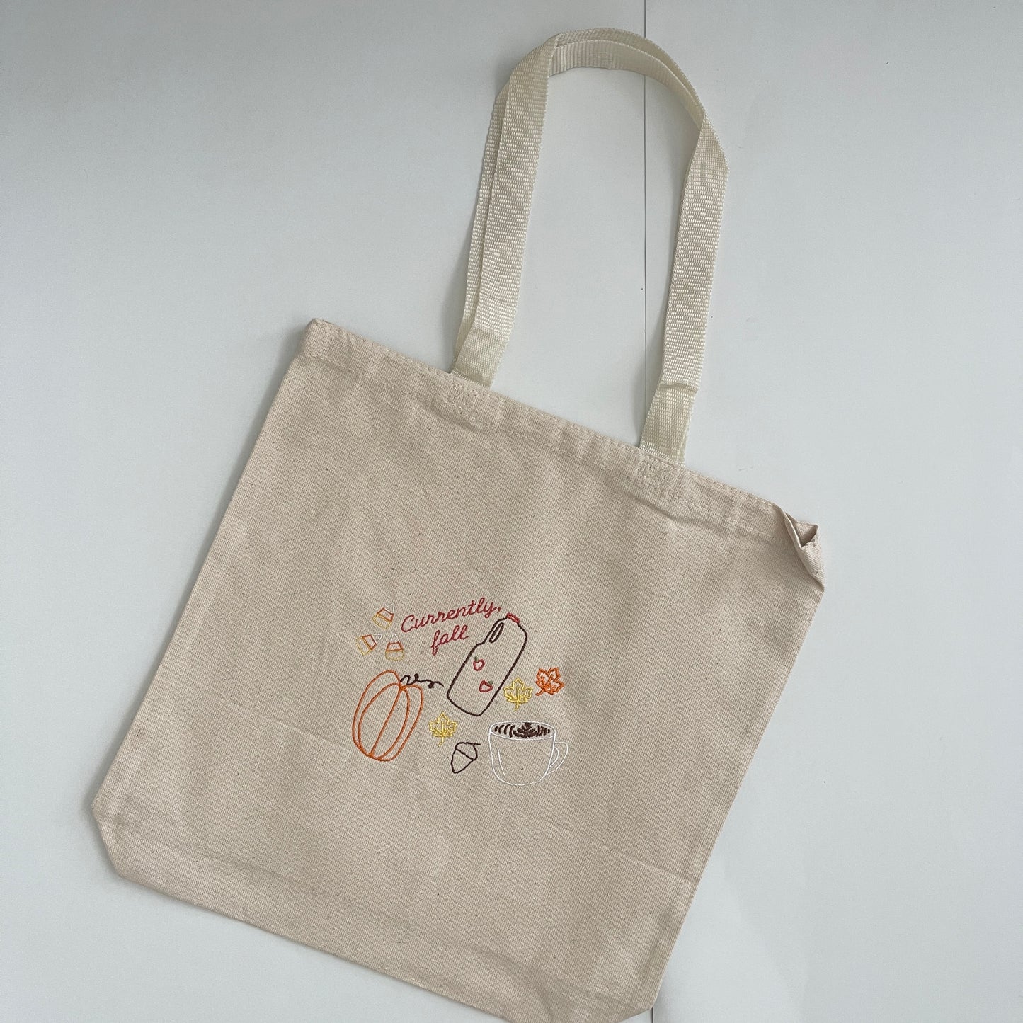 Currently, Cozy Embroidered Tote Bag