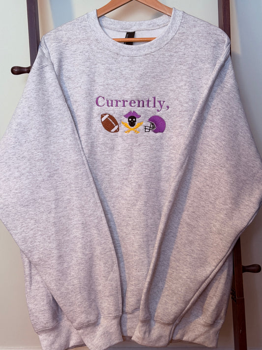 Currently, ECU Football Embroidered Sweatshirt