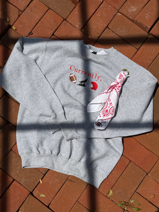Currently, Football Embroidered Sweatshirt