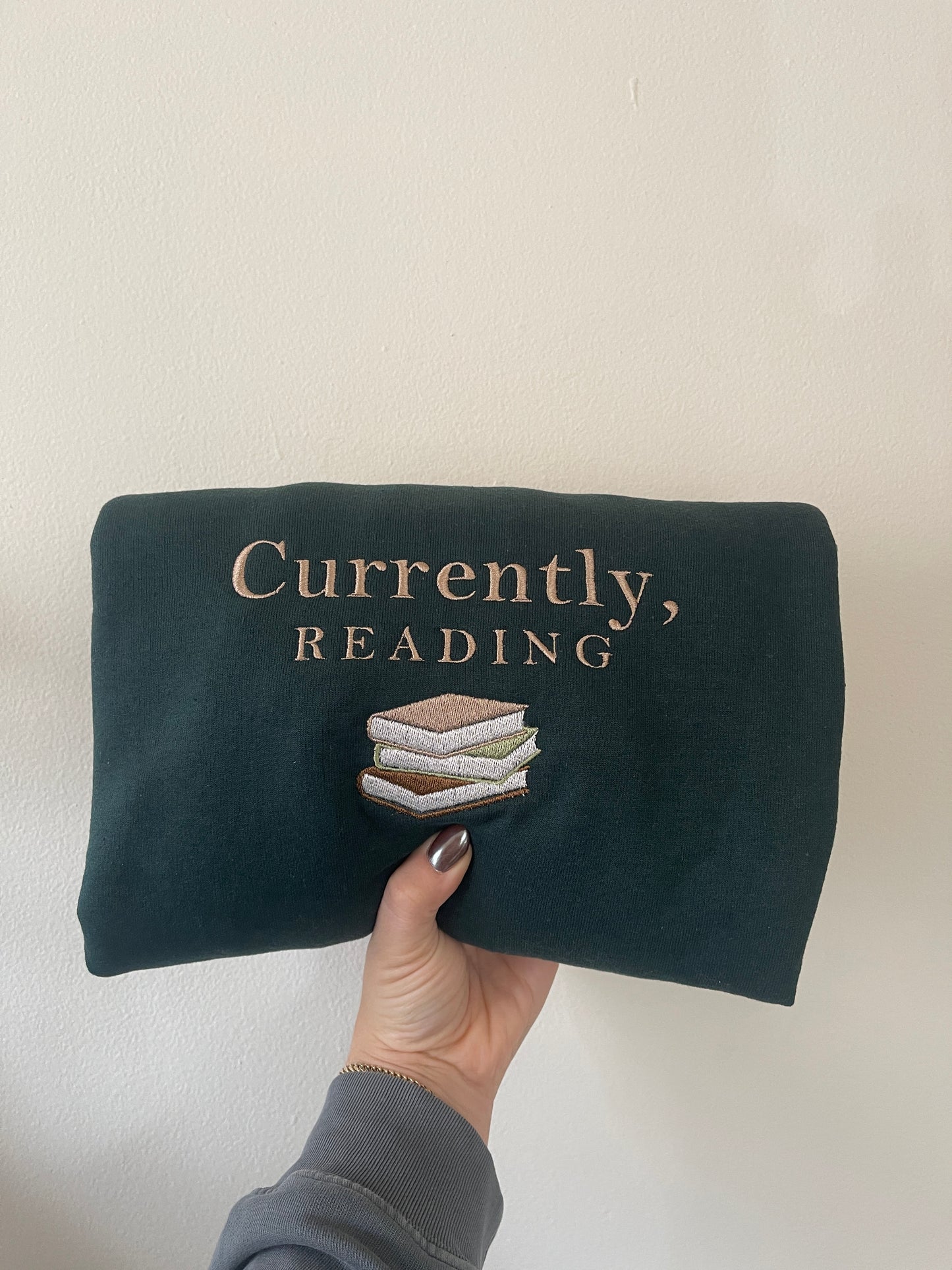Currently, Reading Embroidered Sweatshirt
