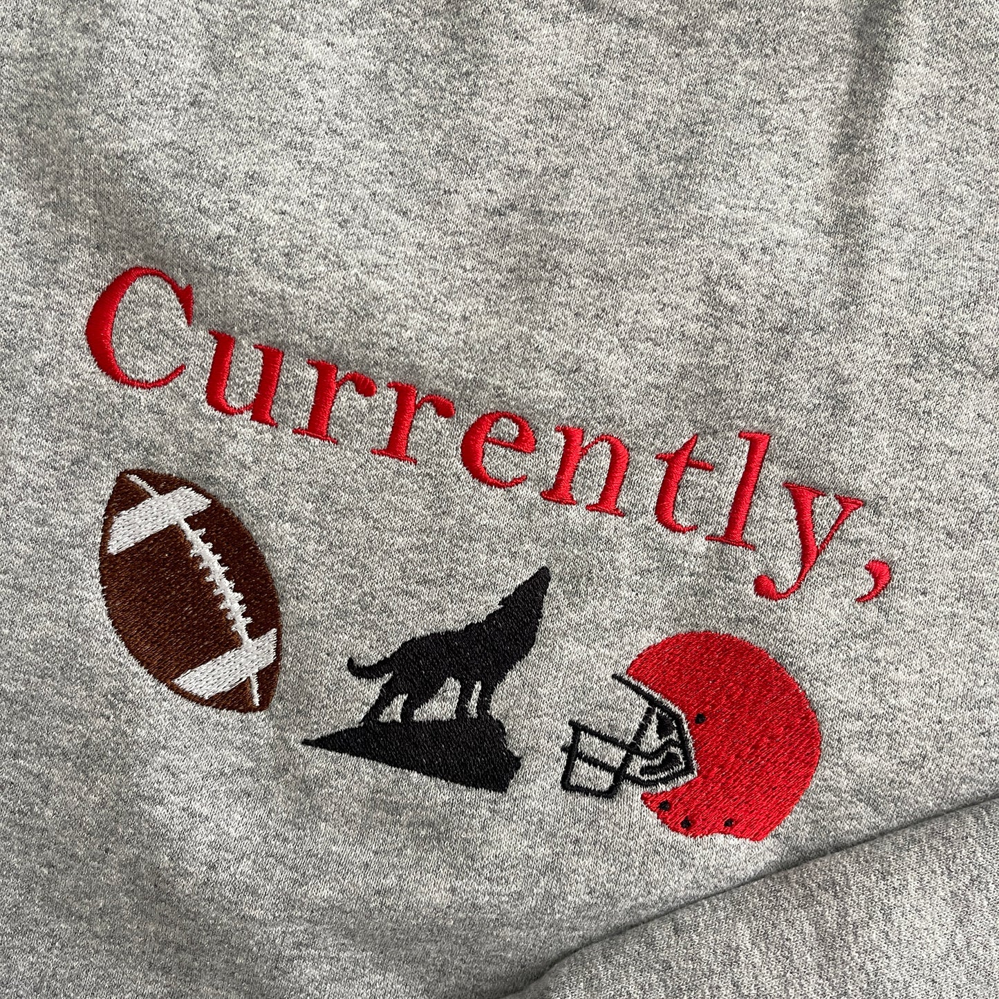 Currently, Football Embroidered Sweatshirt