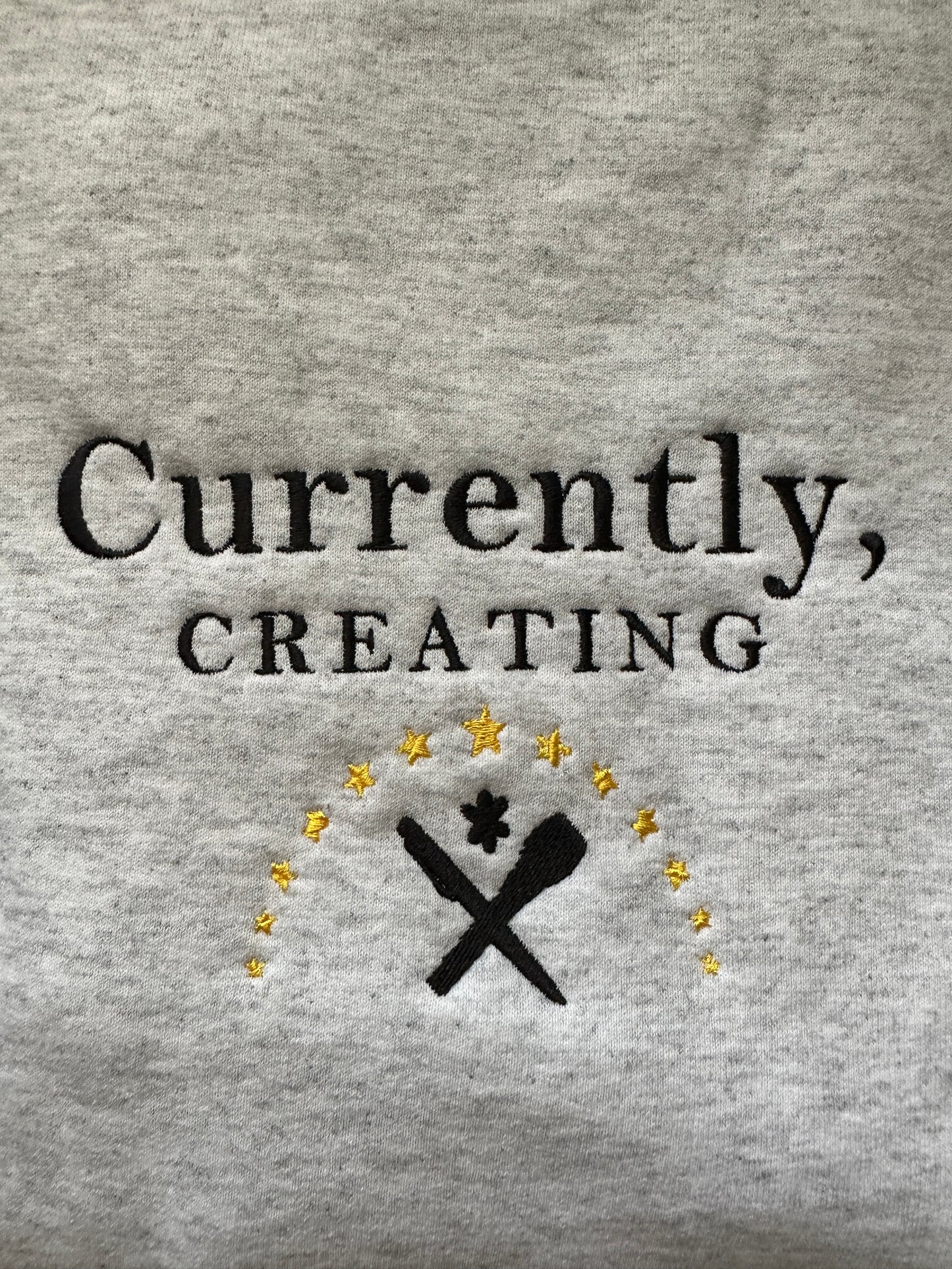 Currently, Creating Embroidered Sweatshirt