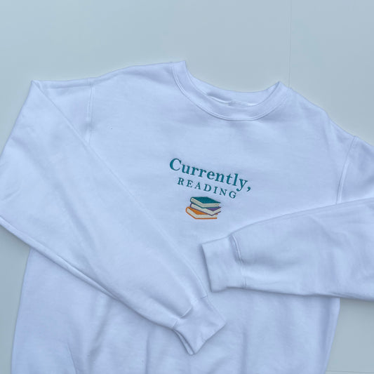 Currently, Reading Embroidered Sweatshirt